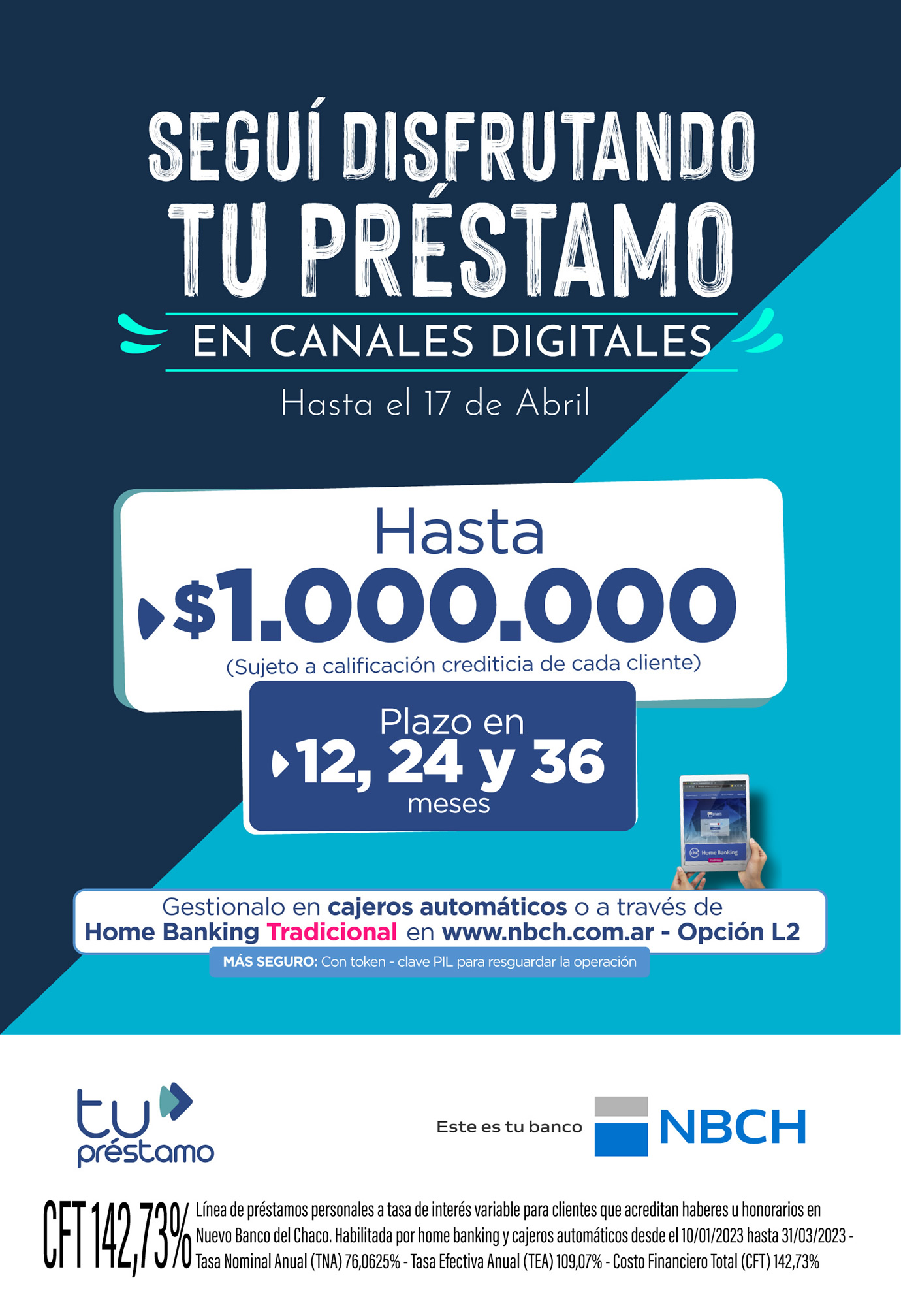 Sigue disponible Tu Préstamo de NBCH en canales digitales