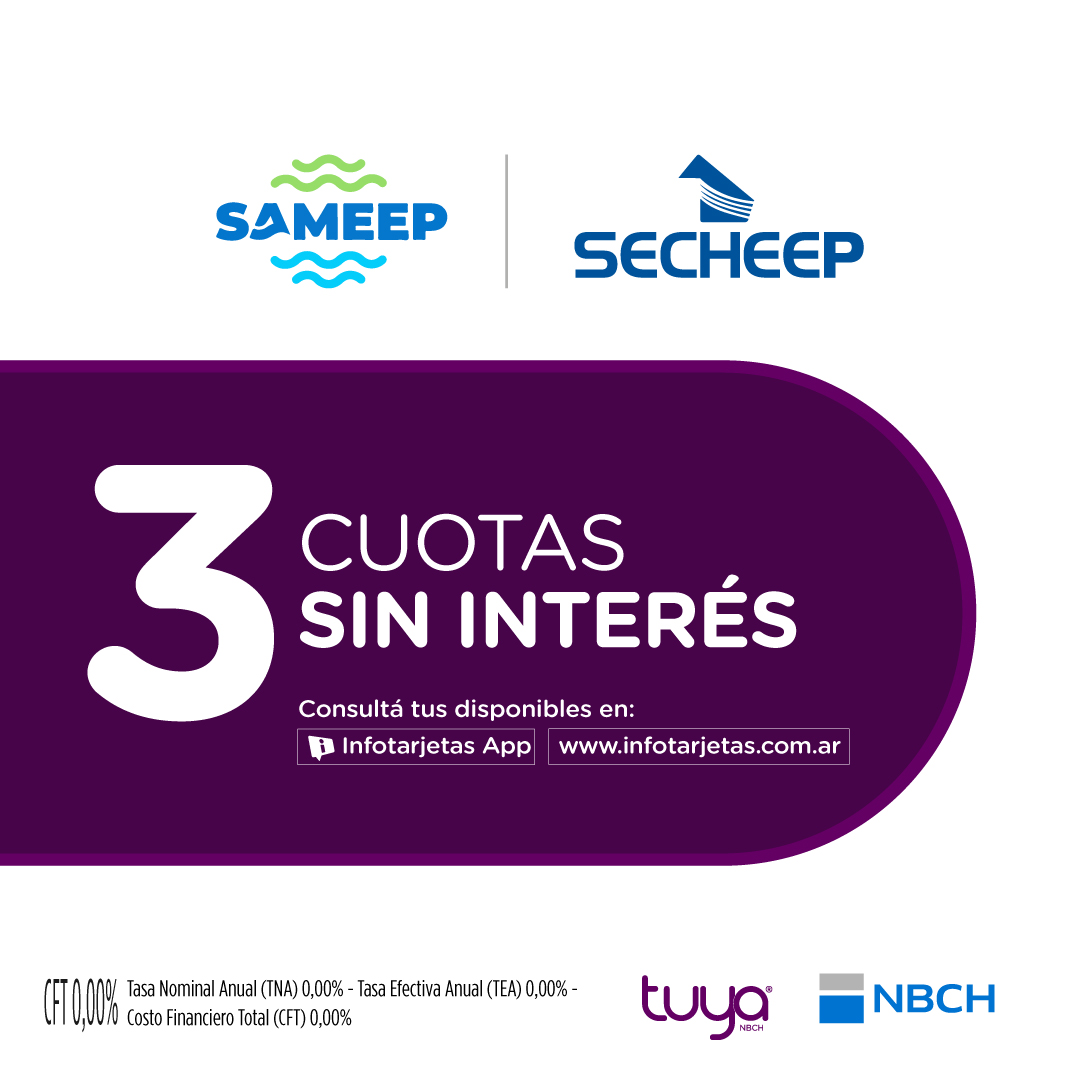 Tuya mantiene las cuotas sin interés en Sameep y Secheep