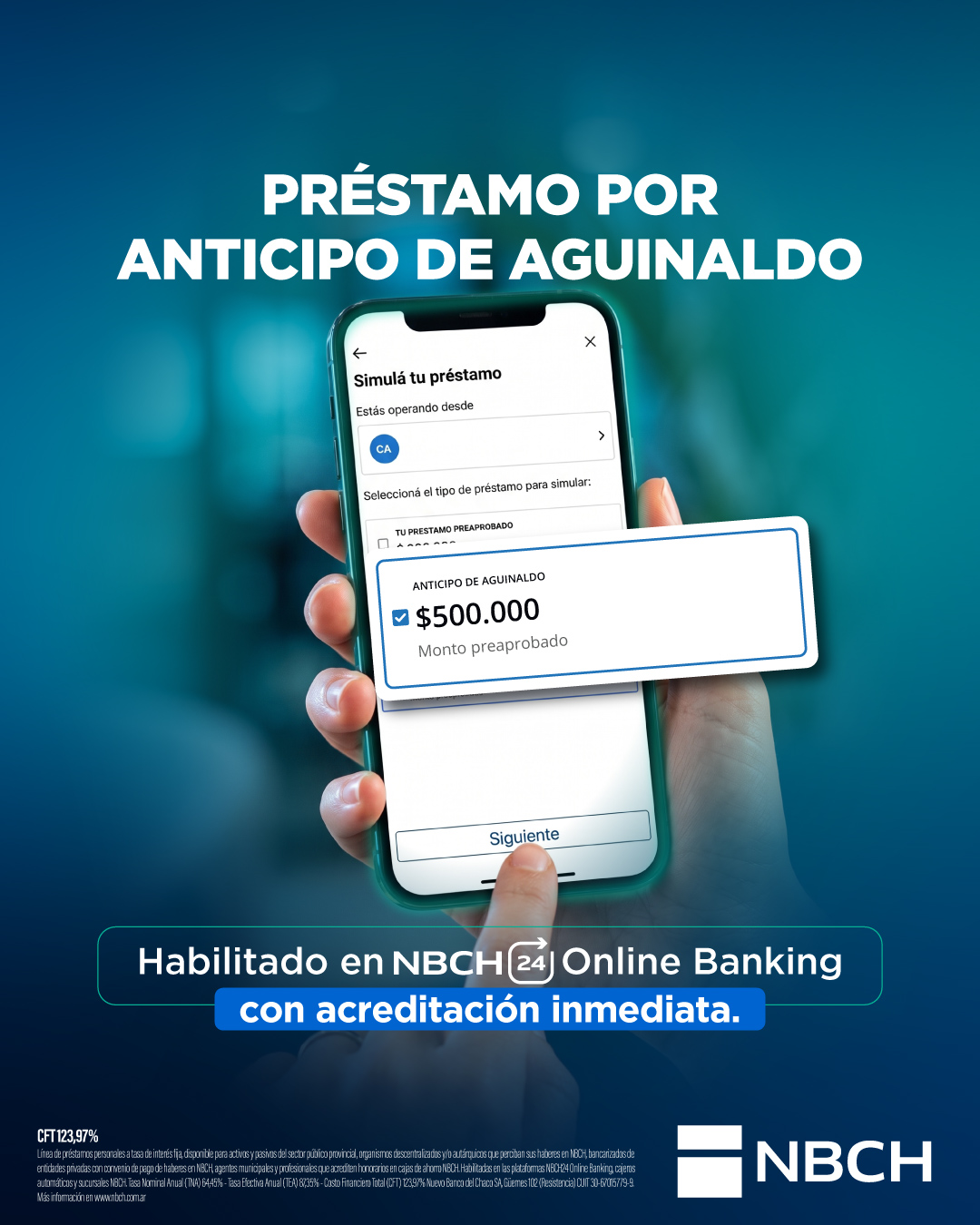 Ya está habilitado el préstamo por anticipo de aguinaldo, con acreditación inmediata en NBCH24